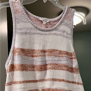 Splendid Striped Knit Tank Top in Cream, Light Purple & Rust Size XL